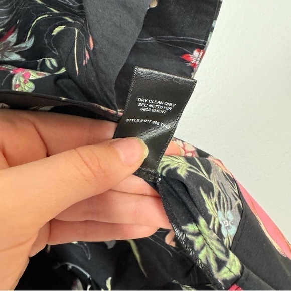 Rebecca Taylor floral print v neck peplum sleeveless blouse - Picture 6 of 10